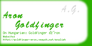 aron goldfinger business card